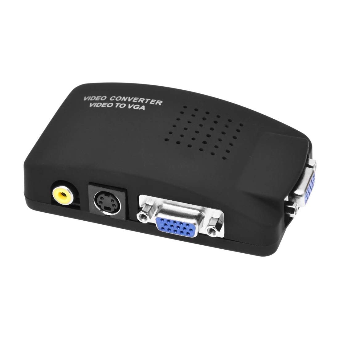 Parishop RCA Composite .S видео -VGA конвертер широкий экран US VERSION DVD,DVR и т.п. соответствует ( черный )