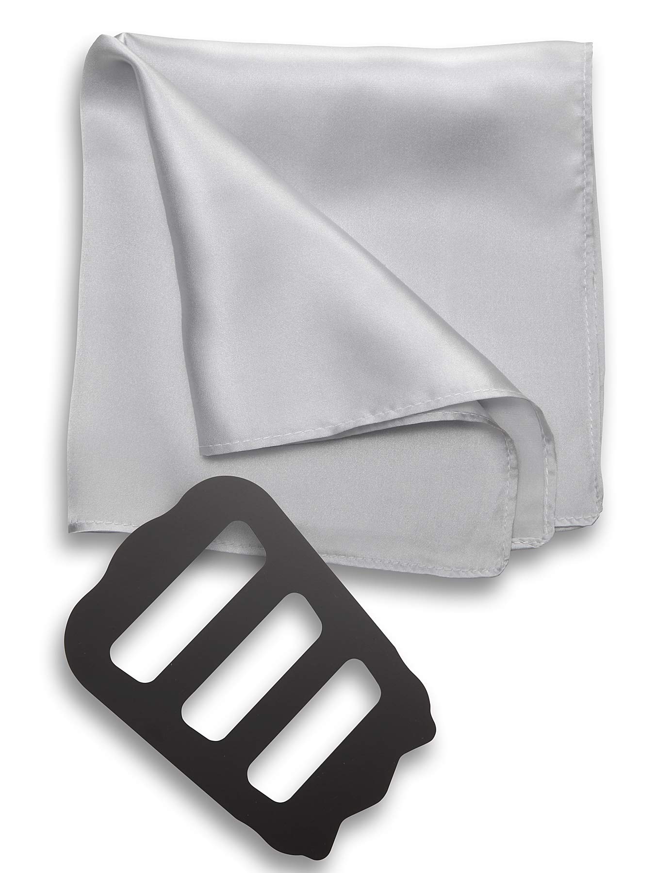 [Freate] pocket square шелк 100% большой размер 35×35cm держатель & складывать person гид имеется ( silver gray )