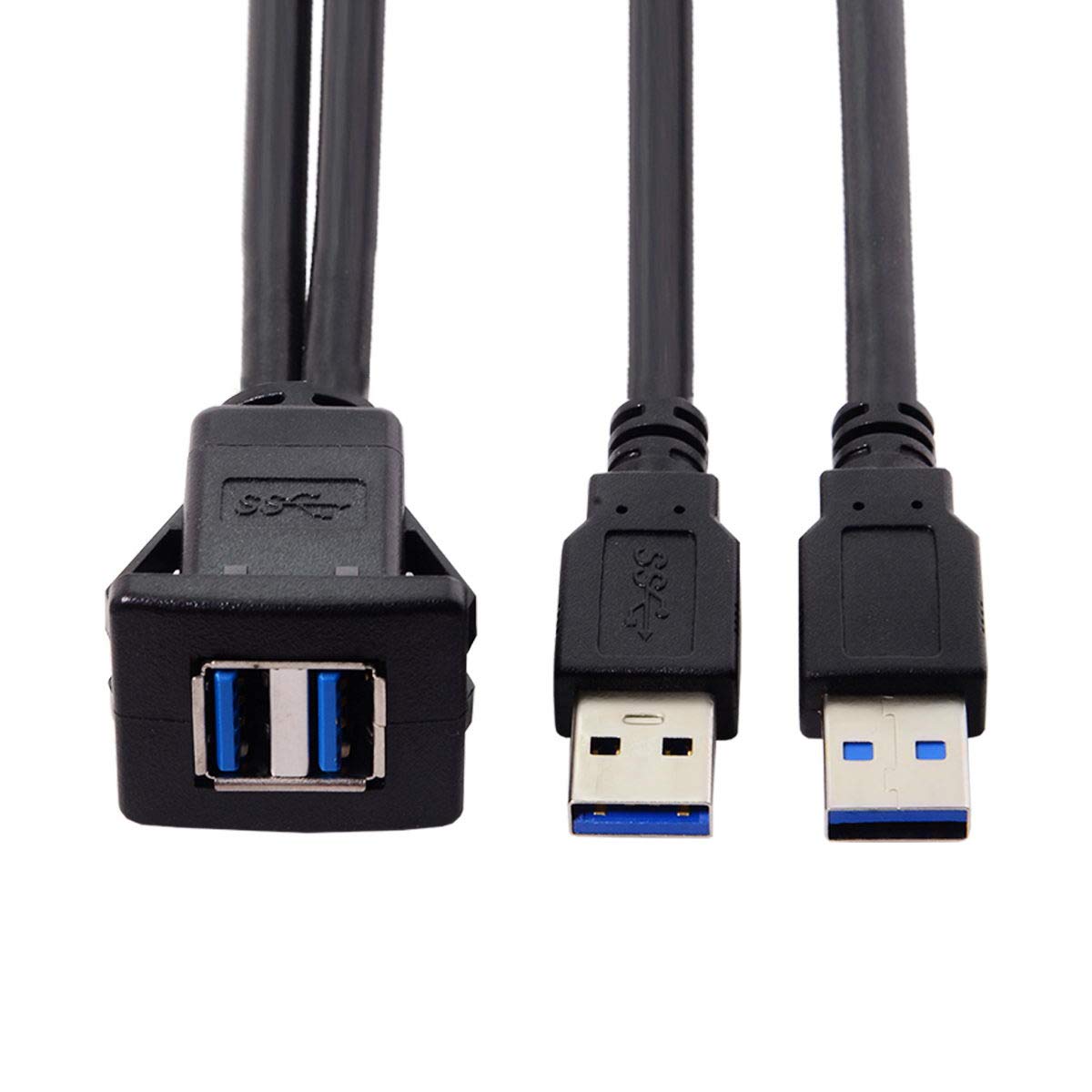 JSER 1m водонепроницаемый двойной USB 3.0 удлинение защелка крепление машина AUX кабель приборная панель panel для 