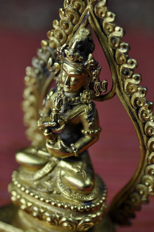 .. bodhisattva copper structure . gold engraving finishing one point thing 