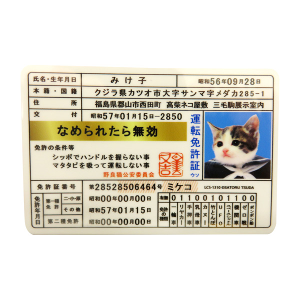 なめ猫 ステッカー 免許証 みけ子 なめんなよ デカール シール なめ猫 ステッカー 免許証 みけ子 なめんなよ デカール シール
