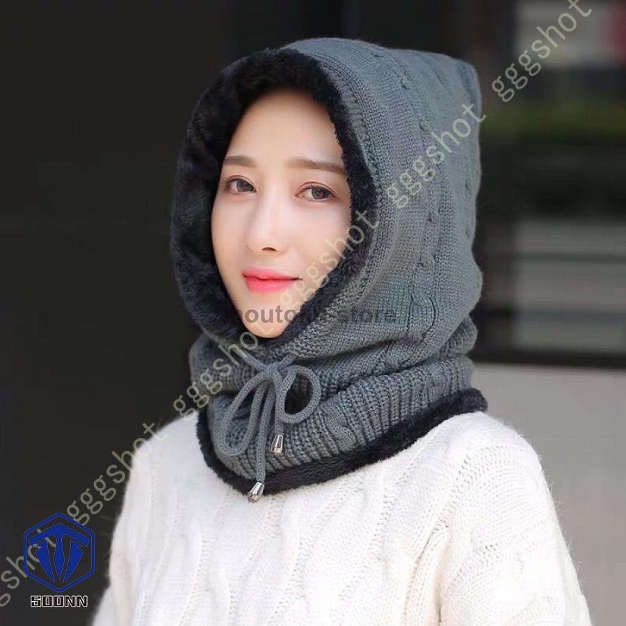  hat lady's knitted cap knit cap man and woman use woman hat autumn winter large size small face Golf bicycle lovely stylish protection against cold knitted hat knitting wool braided 