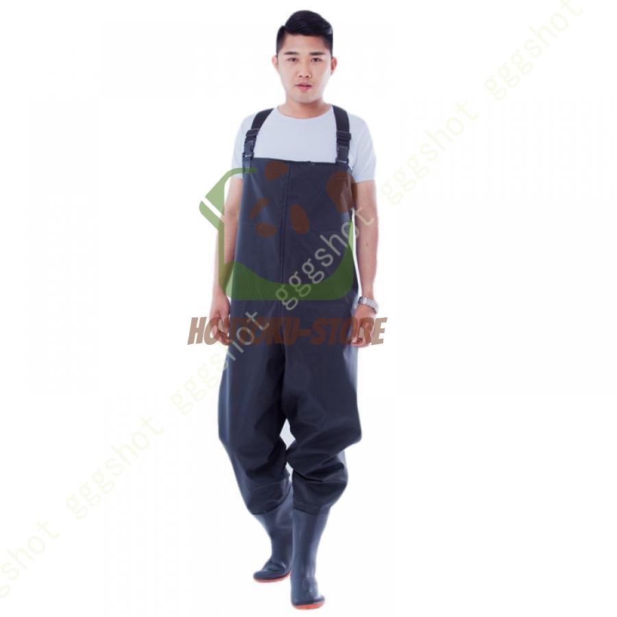  waders PVC waders waist trunk attaching boots fishing for suit ue-da- boots waterproof thick size selection possible radial sole fishing fishing water work car wash public works 