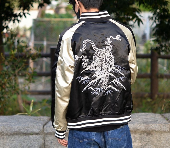 スカジャン メンズ レディース おしゃれ スタジャン サテン ジャンパー