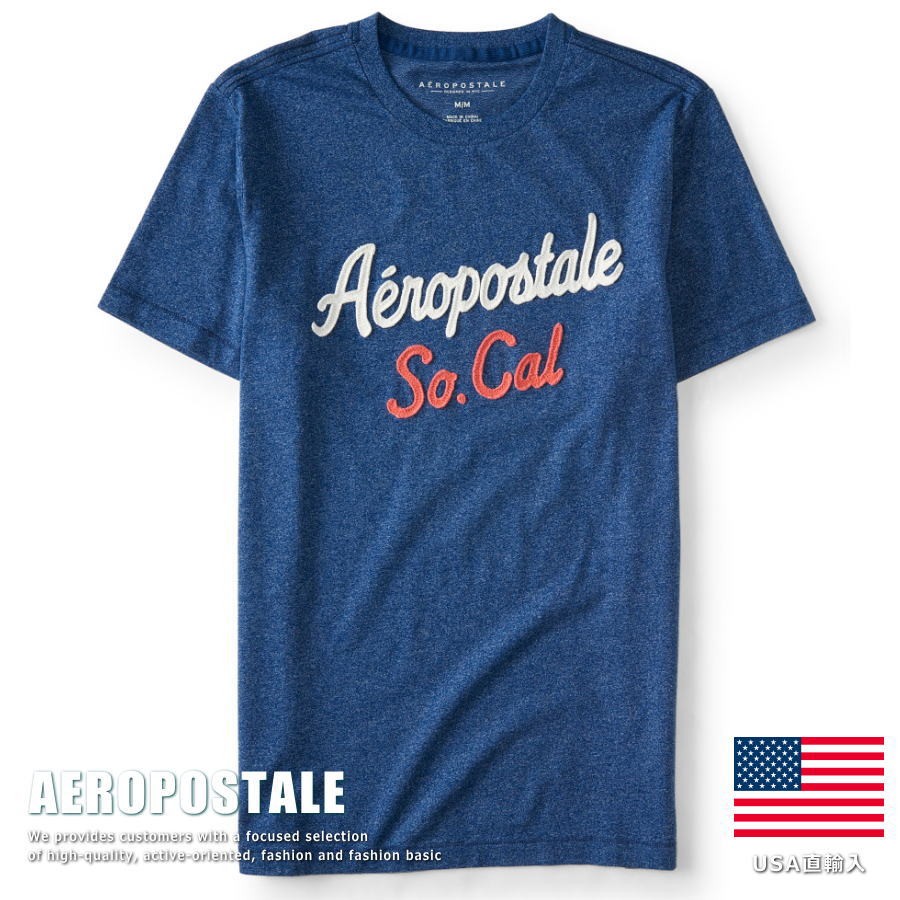USA購入 エアロポステール Tシャツ アップリケ刺繍 メンズ AEROPOSTALE コットン 6005-9639-415■02170614  プレゼント ギフト
