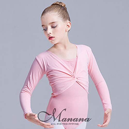 Manana ma8kashu cool warm-up heat insulation put on outer garment Kids Junior simple ballet supplies (M(100-120), pink )