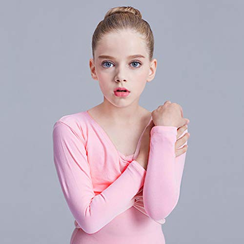 Manana ma8kashu cool warm-up heat insulation put on outer garment Kids Junior simple ballet supplies (M(100-120), pink )