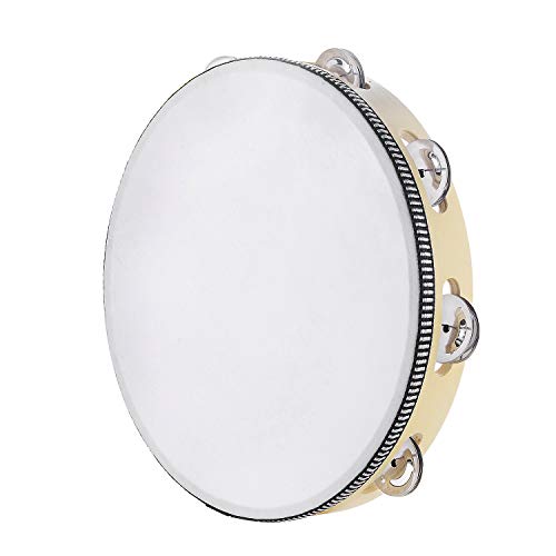  portable tambourine 10 -inch, birch material made of metal. bell percussion instruments gift, music education drum musical instruments KTV party. game for (10 -inch )