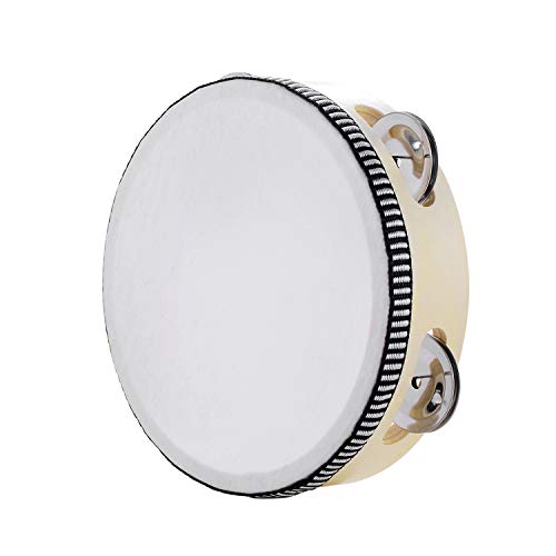  portable tambourine 6 -inch, birch material made of metal. bell percussion instruments gift, music education drum musical instruments KTV party. game for (6 -inch )