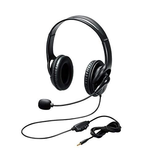 ELECOM 両耳オーバーヘッドタイプヘッドセット HS-103TBK（ブラック） イヤホンマイク、ヘッドセットの商品画像