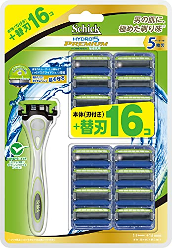 schick シック ハイドロ5 プレミアム 敏感肌用 替刃 17コ付 バリューパック ホルダー本体付き メンズ剃刀の商品画像