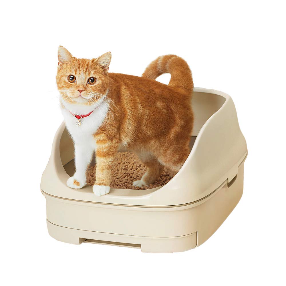 nyan.. чистый туалет комплект [ примерно 1. месяц минут chip * сиденье есть ] кошка для туалет корпус открытый модель свет бежевый 
