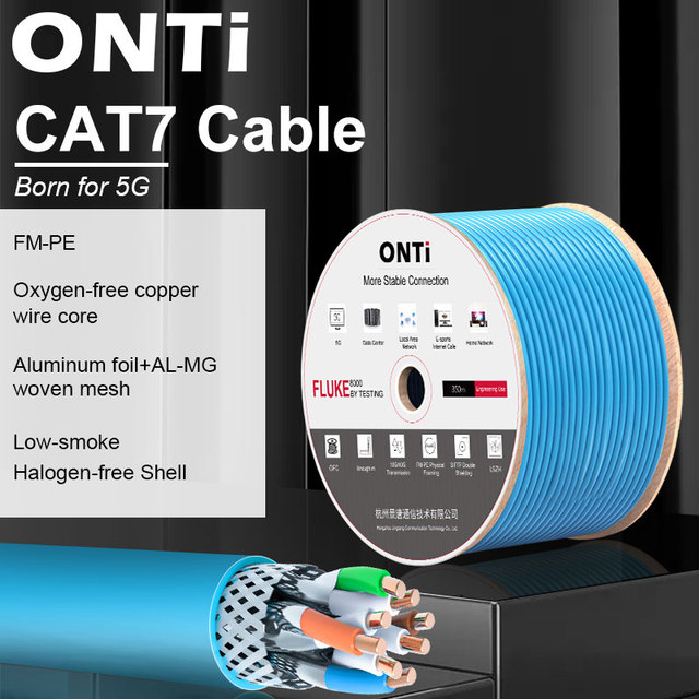 Onti cat7 сетевой кабель s/ftp 23awg 4pr lszh 10gbps 600mhz 2 -слойный защита кислород свободный медь lszh. ftthi