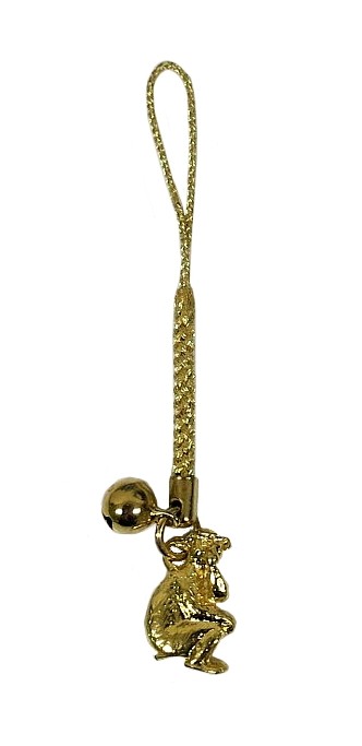  10 2 главный netsuke .(..) золотой цвет Gold [ золотой цвет картон имеется ]. главный netsuke удача в деньгах счастливый случай фэн-шуй ремешок брелок для ключа . год Monkey 