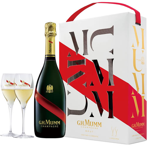 G.H.MUMM マム グラン・コルドン NV 750mlびん 1本 ＋ グラス 2個