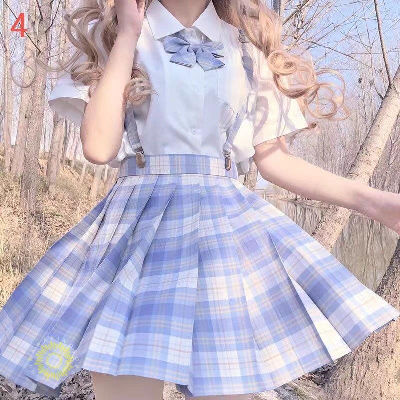 16 color development uniform skirt check sailor suit teens ever school uniform pleated skirt cosplay costume JK woman height raw I clothes high school miniskirt school 