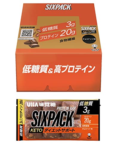 UHA味覚糖 UHA味覚糖 SIXPACKケトプロテインバー チョコナッツ × 10個 SIXPACK その他プロテインの商品画像