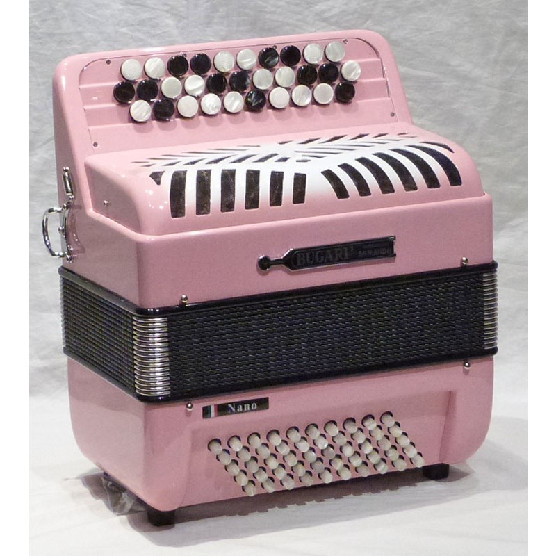 BUGARI [ summer. bonus sale ]Nano PK[ pink ][ most small * most light weight * super compact button type accordion ]