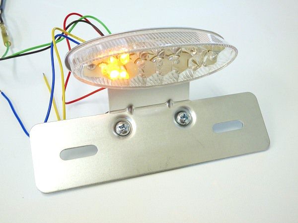  указатель поворота имеется овальный LED задний фонарь бесцветные линзы для мотоцикла 