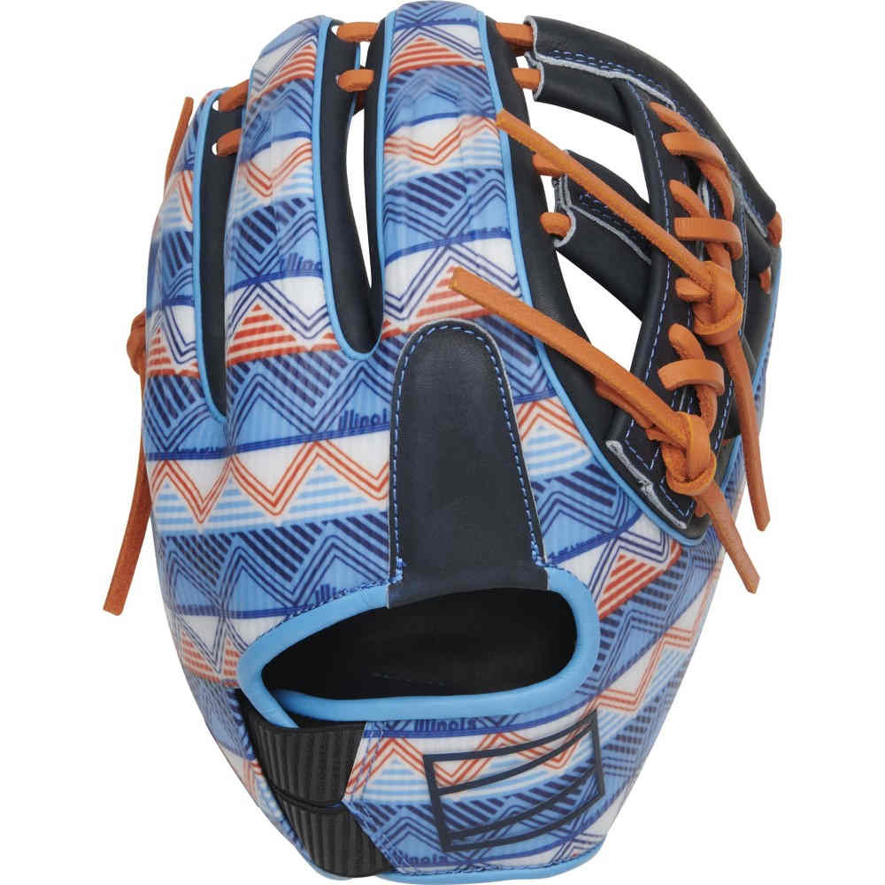  low кольцо s(Rawlings) унисекс бейсбол перчатка 11.5 Illinois Rev1X Series Glove 2024 (Blue/Tan/White)