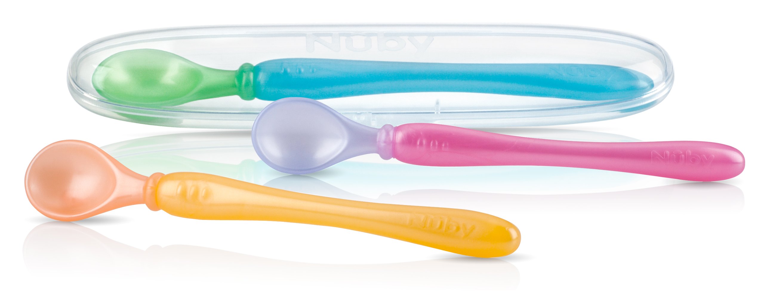 Nuby 3 Pack Easy Go Spoons and Travel Case, Colors May Vary, 9 M параллель импортные товары 