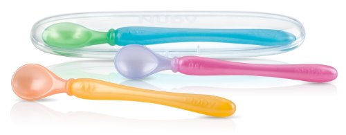 Nuby 3 Pack Easy Go Spoons and Travel Case, Colors May Vary, 9 M параллель импортные товары 
