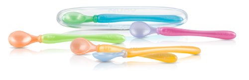 Nuby 3 Pack Easy Go Spoons and Travel Case, Colors May Vary, 9 M параллель импортные товары 