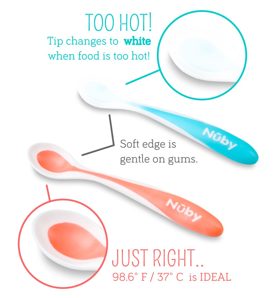 Nuby Hot Safe Feeding Spoons, 4 Count параллель импортные товары 