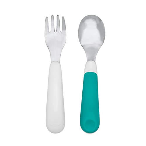 OXO Tot On The Go Fork And Spoon Set, Stainless Steel, TPR, Plas параллель импортные товары 