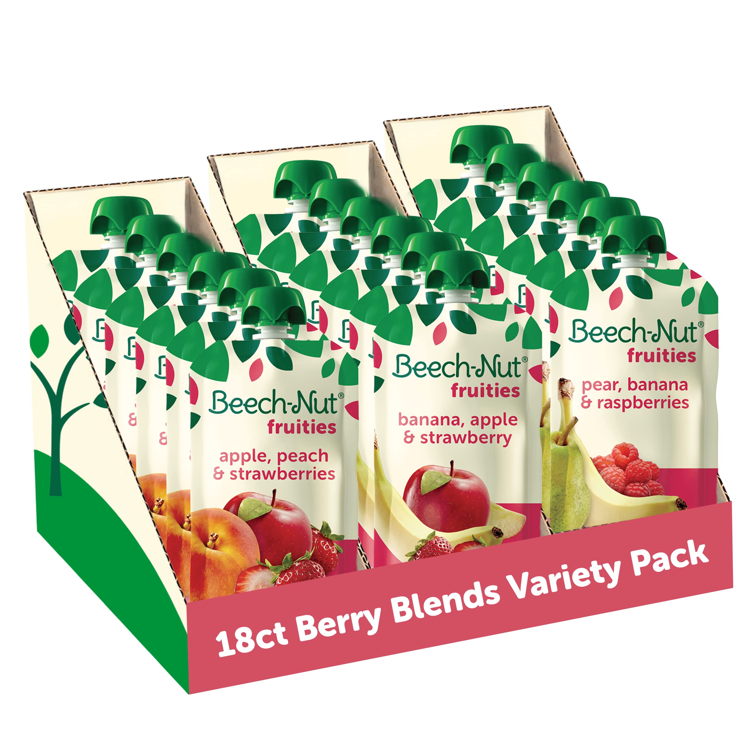 Beech Nut Baby Food Pouches Variety Pack, Berry Blends, 3.5oz (18 параллель импортные товары 