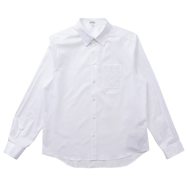  Loewe /LOEWE shirt apparel men's ANAGRAM POCKET SHIRT dress shirt WHITE H526Y05WB1-0056-2100