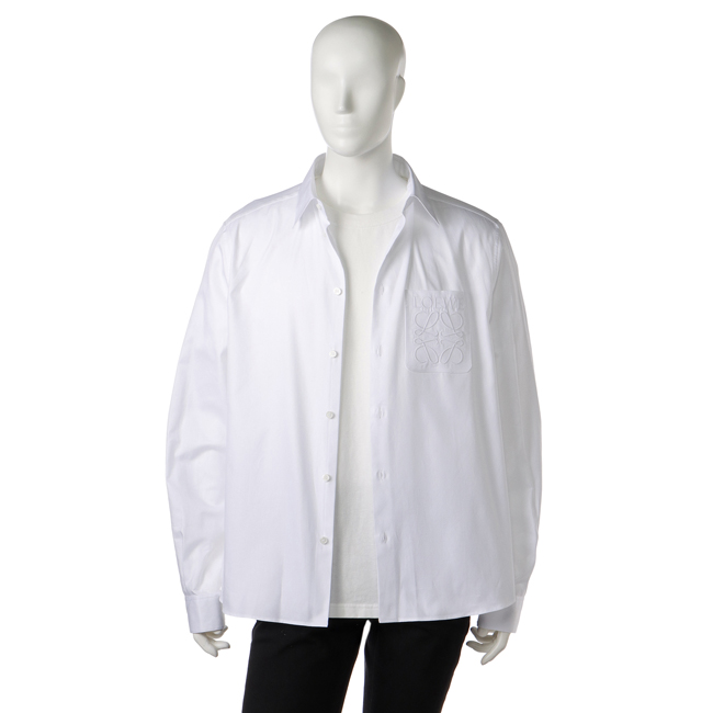  Loewe /LOEWE shirt apparel men's ANAGRAM POCKET SHIRT dress shirt WHITE H526Y05WB1-0056-2100