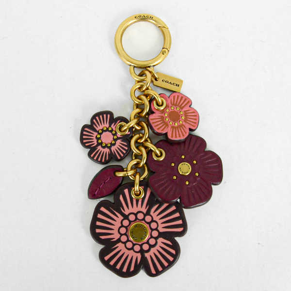 ふるさと割 Coach コーチ メール便送料無料 フラワーモチーフがかわいいバッグチャーム レディース ピンク B4rrj ブラス タフィー バッグチャーム チャーム キーホルダー 小物 財布 帽子 ファッション小物