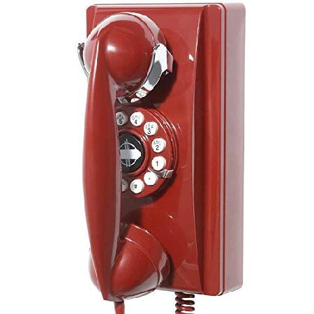 Crosley CR55-RE Wall Phone with Push Button Technology, Red