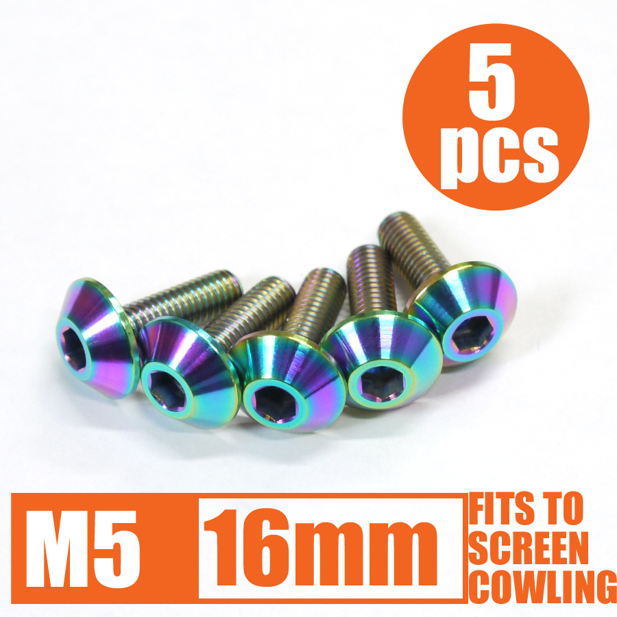 64 титановый экран болт M5×16mm P0.8 5 шт. комплект .. пачка соответствует жарение цвет Ti-6Al-4V*