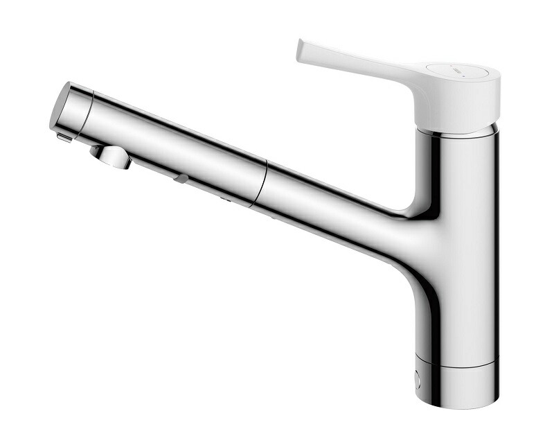 TOTO 台付シングル混合水栓（エコシングル、ハンドシャワー） TKS05306J キッチン蛇口、水栓の商品画像