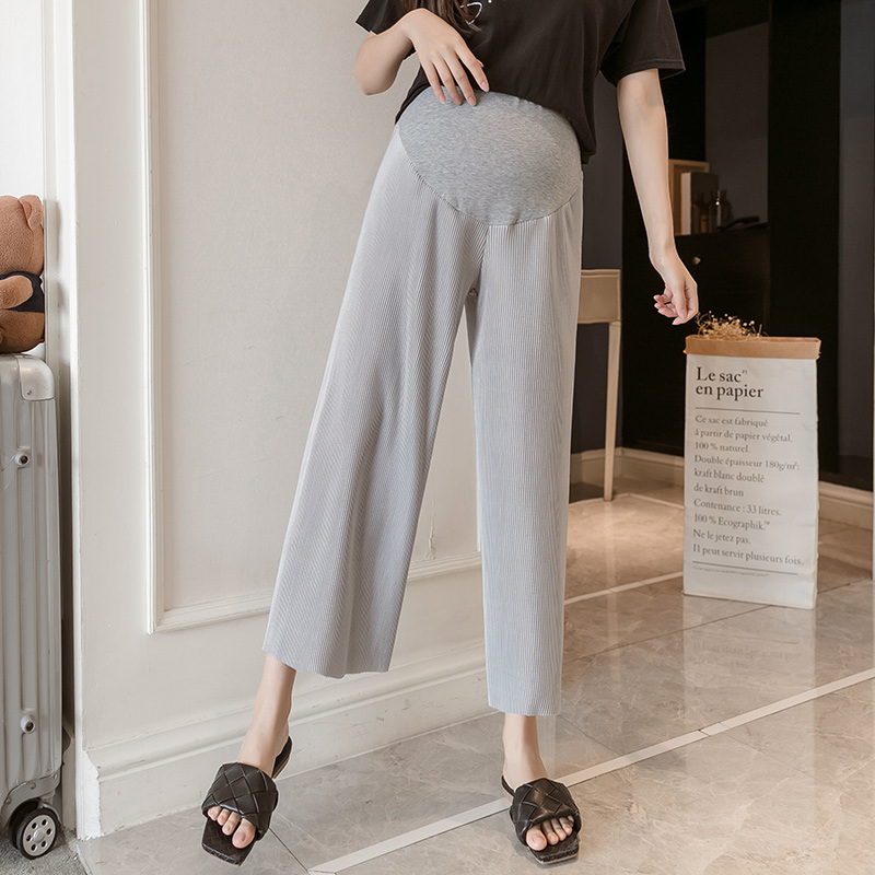  maternity pants clothes trousers cord attaching wide pants rib waist adjustment spring summer contact cold sensation . feeling postpartum room pants .. clothes easy comfortable 