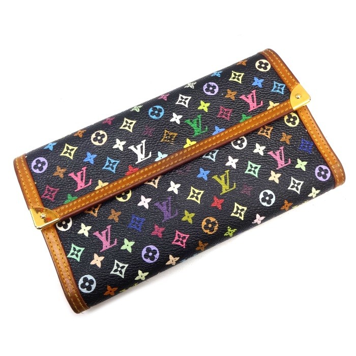 LOUIS VUITTON モノグラム・マルチカラー ポルトトレゾール インターナショナル M92658 （ノワール） レディース長財布の商品画像