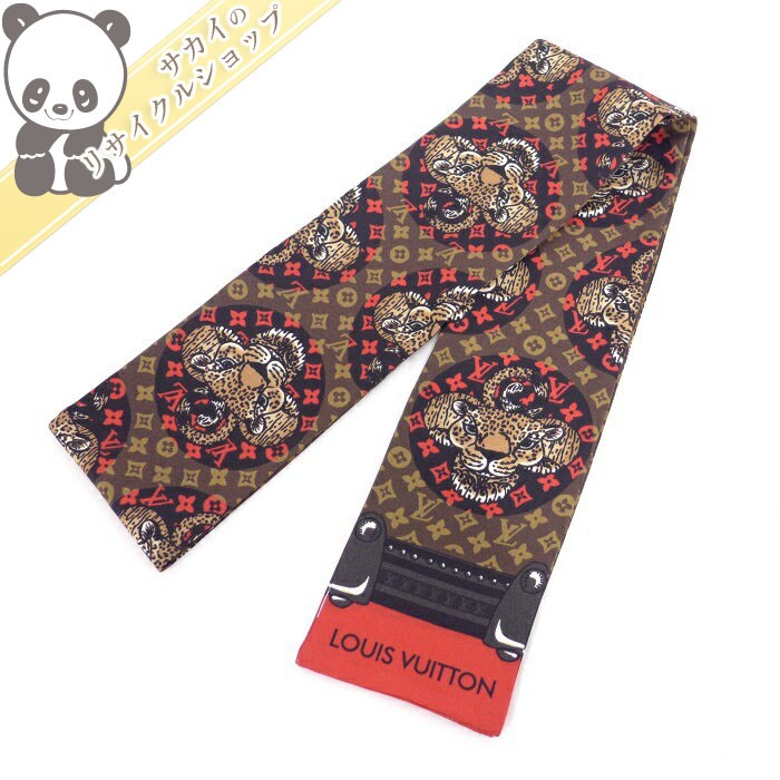 [ б/у ] Louis * Vuitton палантин трусы машина f частота - животное шелк 100% животное рисунок M70701