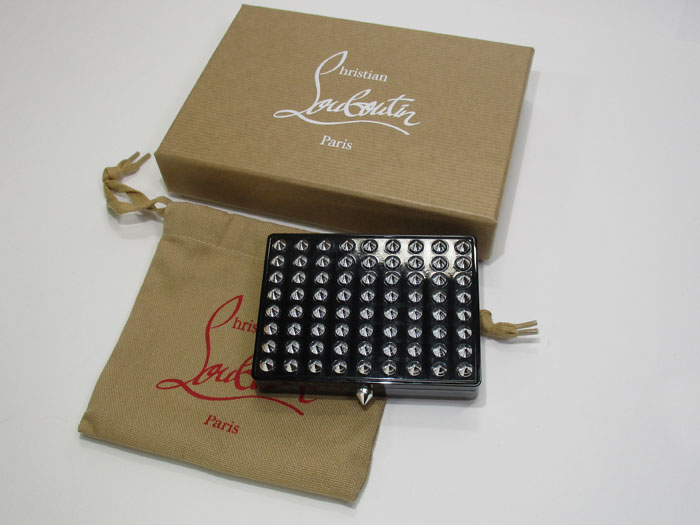 [ used ]Christian Louboutinla Palette cosme case spike studs black red silver metal fittings 