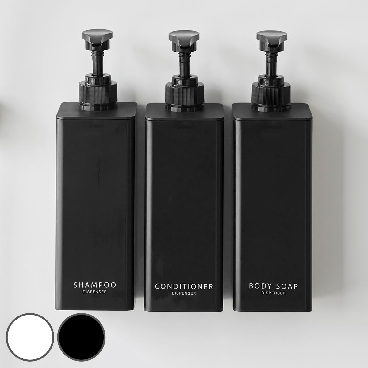 山崎実業 tower たっぷり洗剤が出るマグネットディスペンサー（ホワイト/シャンプー）1532の商品画像