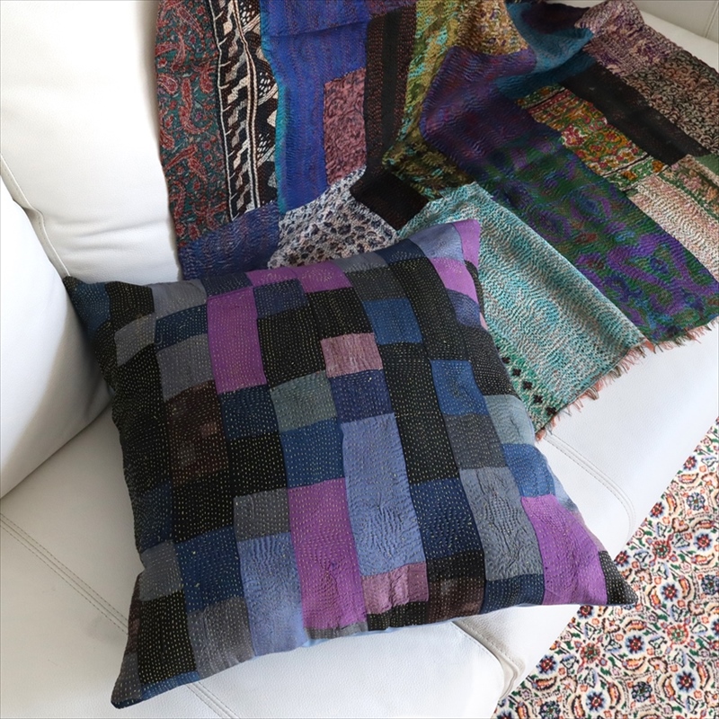  can ta embroidery silk pillowcase 44×44cmmo The ik patchwork purple gradation 