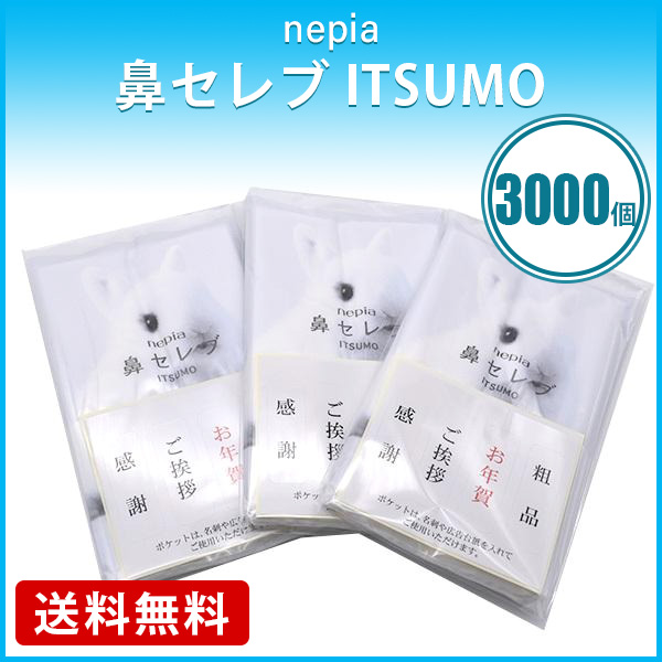 nepiane Piaa nose Celeb pocket tissue ITSUMO PLUS 48W 3000 piece moisturizer novelty goods greeting little gift New Year's greetings business card free shipping 