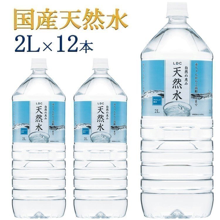 水 2リットル 12本入 ミネラルウォーター ペットボトル 天然水 2L×12本 飲料水 飲料 ドリンク 飲み物 自然の恵み天然水 2L LDC 【代引き不可】