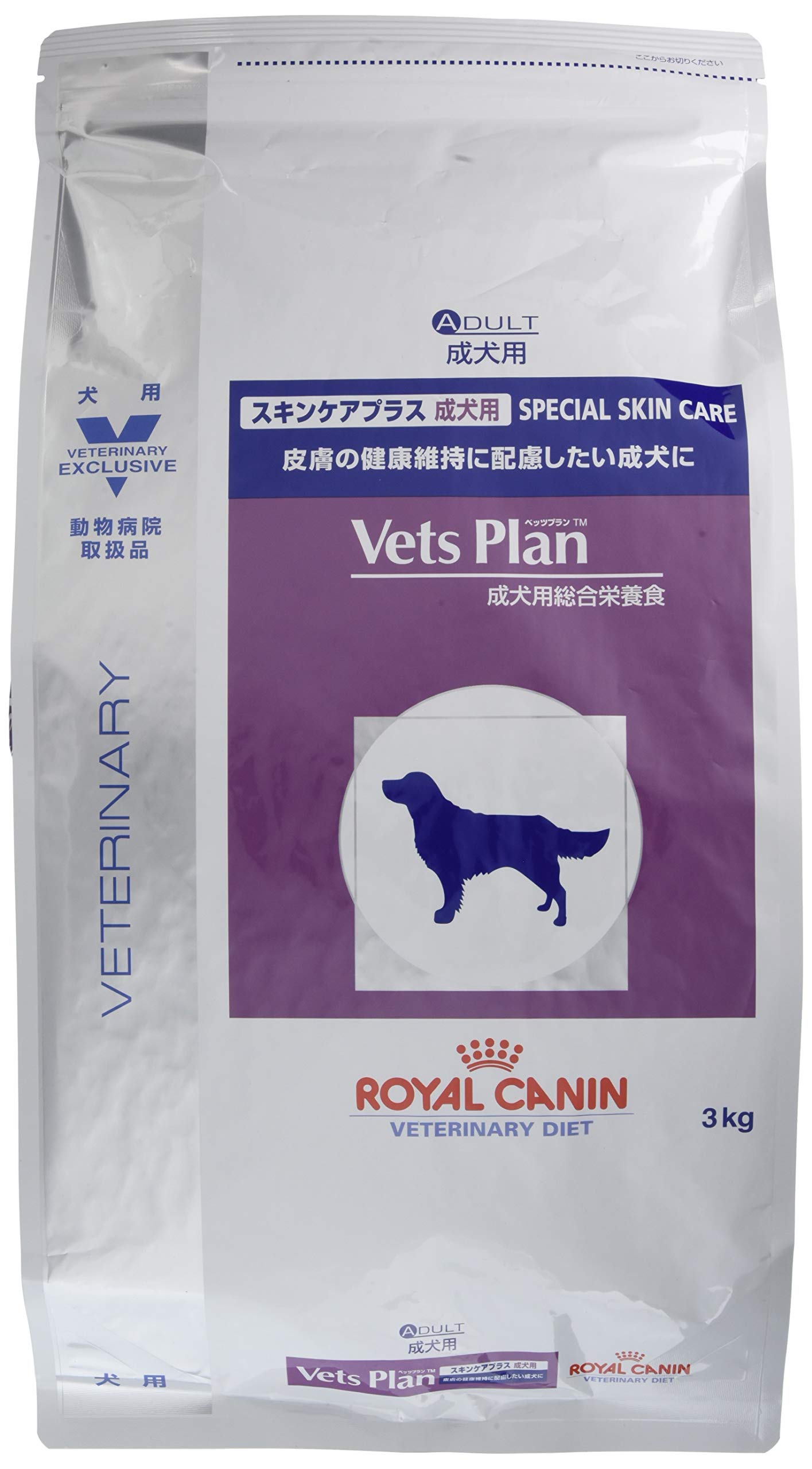 ロイヤルカナン ベッツプラン 犬用 スキンケアプラス 成犬用 3kg×1個 Vets Plan ドッグフード 療法食、療養食の商品画像