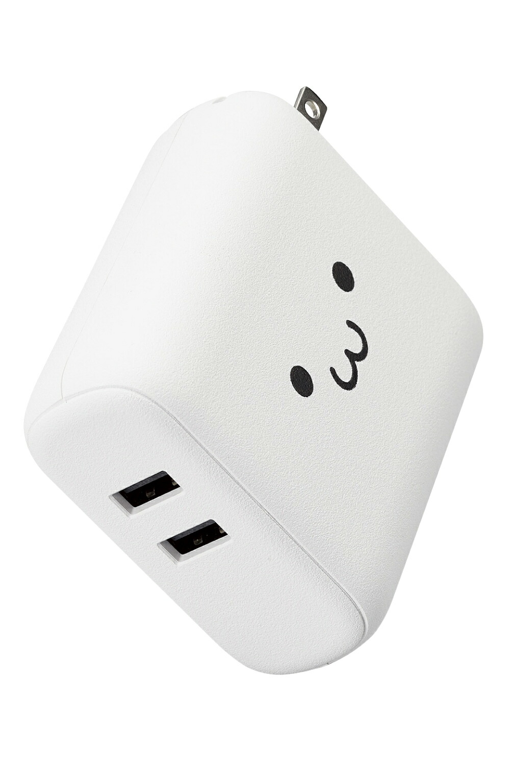 DE-AC06-5000WF （AC充電器一体モバイルバッテリー 12W/A×2 5000mAh ホワイトフェイス）の商品画像