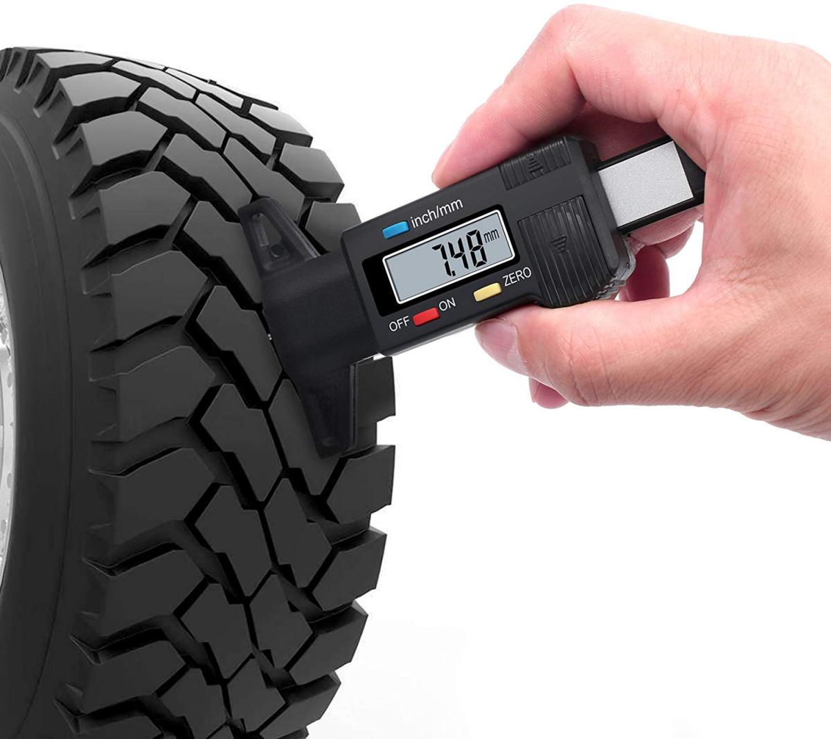  tire teps gauge tire groove measurement depth measurement digital display 0~25mm small size light weight measurement machine gauge automobile car bike maintenance 