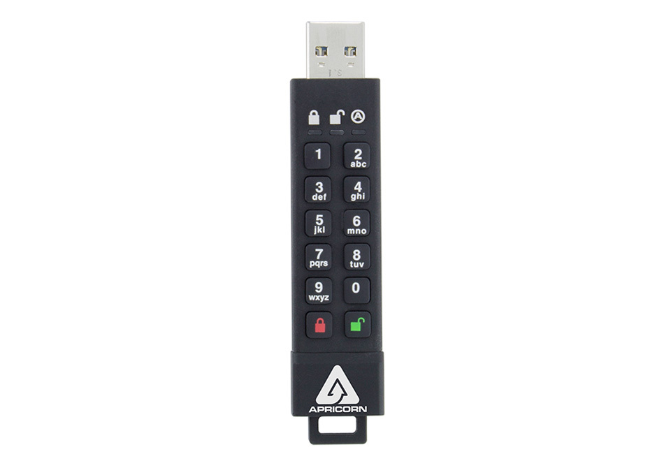 豪奢な Apricorn AegisSecure Key 暗証番号対応USBメモリー 30GB ASK3