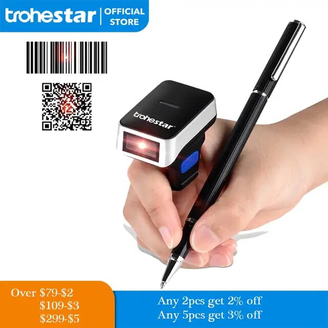 Trohestar-1d/2d barcode scanner, wireless, portable, bar code reader,pdf417,usb,bluetooth interchangeable,wind