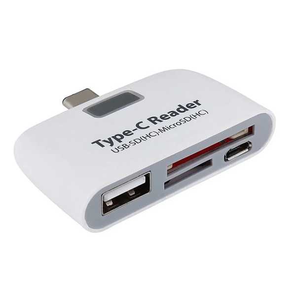 4-in-1 microSD Smart устройство для считывания карт USB Type-C зарядка порт планшет компьютер телефон оптовый коннектор 
